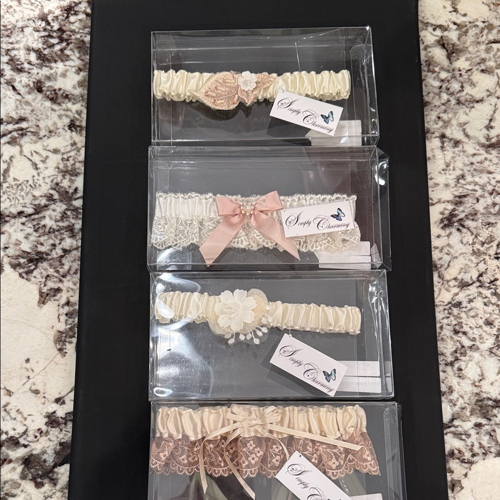 Elegant Cream and champagne Wedding, Prom Garter